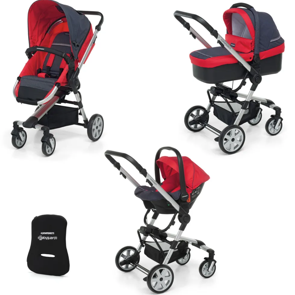 Lista Nascita<Foppapedretti Lista Nascita Supertres i-Size Denim Rosso + Babyguard